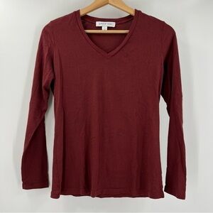 Amour Vert Parker Classic V-neck Long Sleeve Tee Sz XS